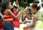 handclaps  From left to right, Ayunna Samuel, 8, Kiara Stephens, 9, Keirra Hamilton, 8, and Tamara Perry, 7, play a hand-clap game and sing as they play together in Spartanburg, SC Sunday afternoon, August 10, 2003. (AP Photo/Spartanburg Herald-Journal/Tim Kimzey).