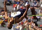 HighJump--FIN  Spartanburg&#39;s Curt McGill goes over the bar in the AAAA Boys High Jump, during the South Carolina High School League State Track Meet, held at Spring Valley High School Saturday, 5-7-05.