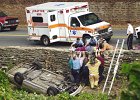 wreckcreek.jpg  Spartanburg EMS and public safety oficers remove and lift a victim of a one-vehicle wreck on Heywood Avenue in Spartanburg Thursday afternoon around 3:30 p.m.